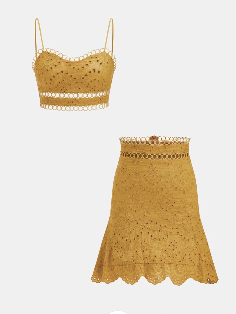 Commense Eyelet Embroidered Cami Top & Skirt Set XS